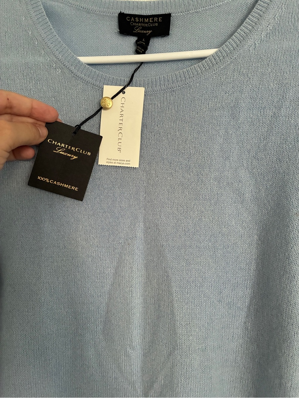 Charter Club Light Blue Cashmere Sweater